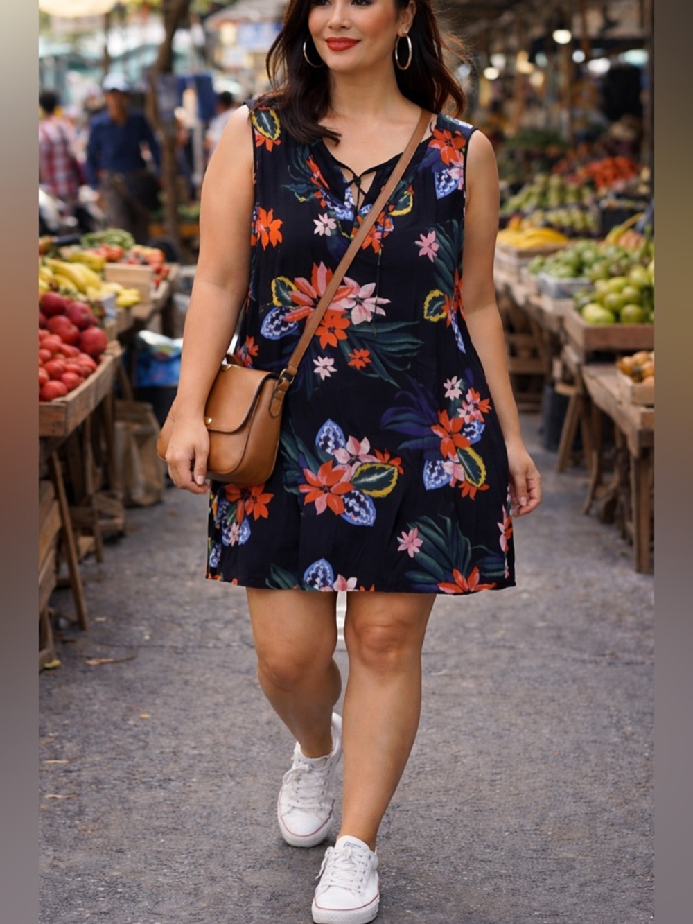 Old Navy Sleeveless Black Floral Shift Dress - Floral Print Summer Dress XL